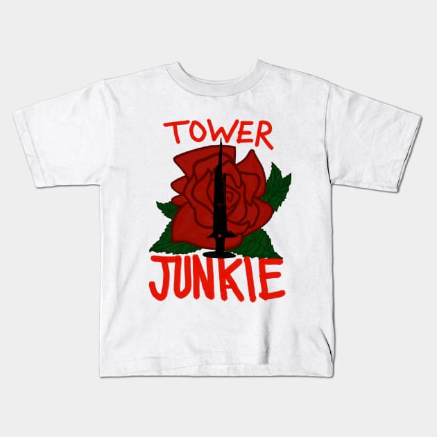 Tower Junkie Kids T-Shirt by Fi5ve